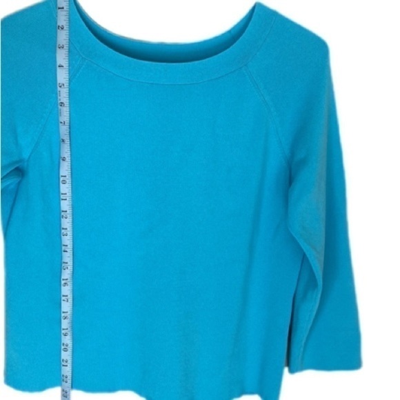 APOSTROPHE Knit Top 3/4 Sleeve Tiffany Blue Women Size XL - Picture 2 of 7